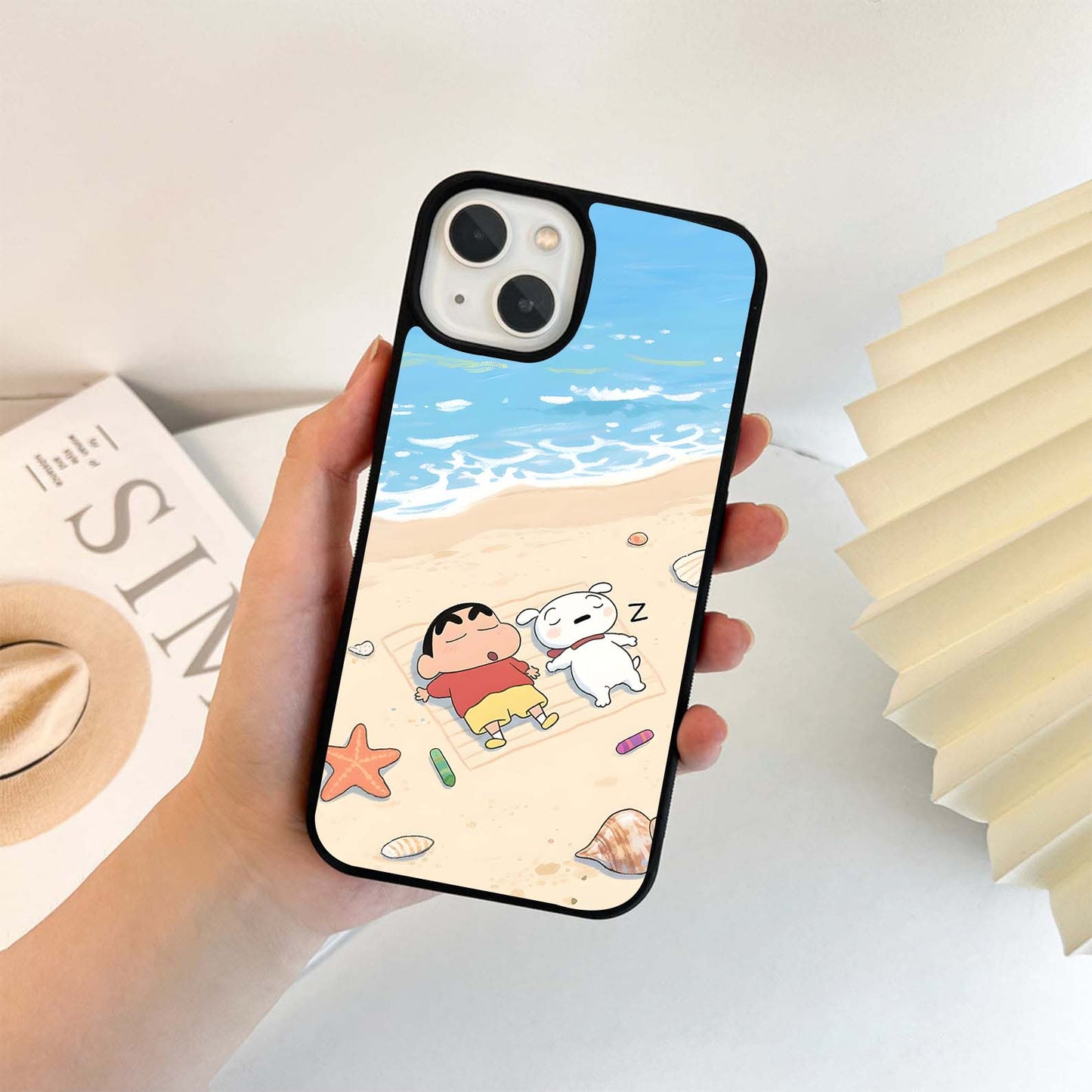 Shinchan Beach Nap Glass Case