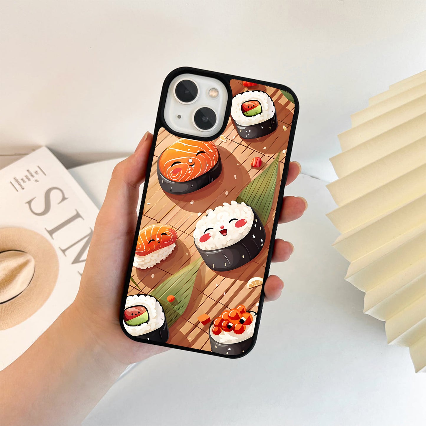 Smiling Sushi Delight Glass Case