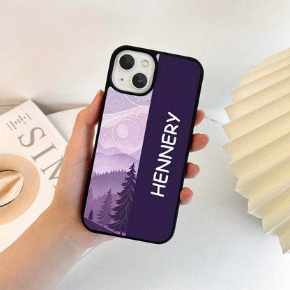 Purple Art Custom Name Glass Case