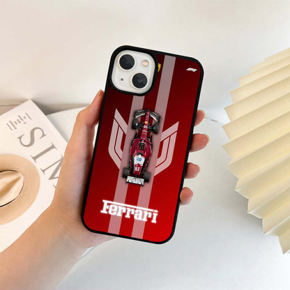 Red Ferrari F1 Vertical Glass Case