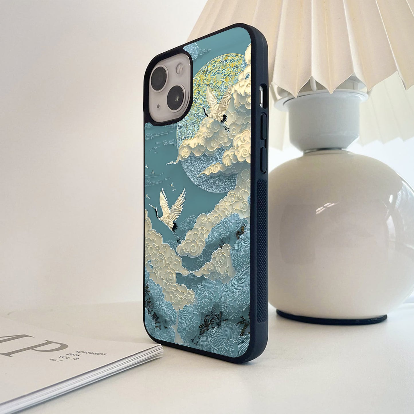 Celestial Crane Flight Glass Case