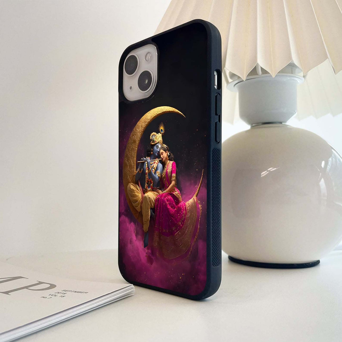 Krishna Moon Love Glass Case