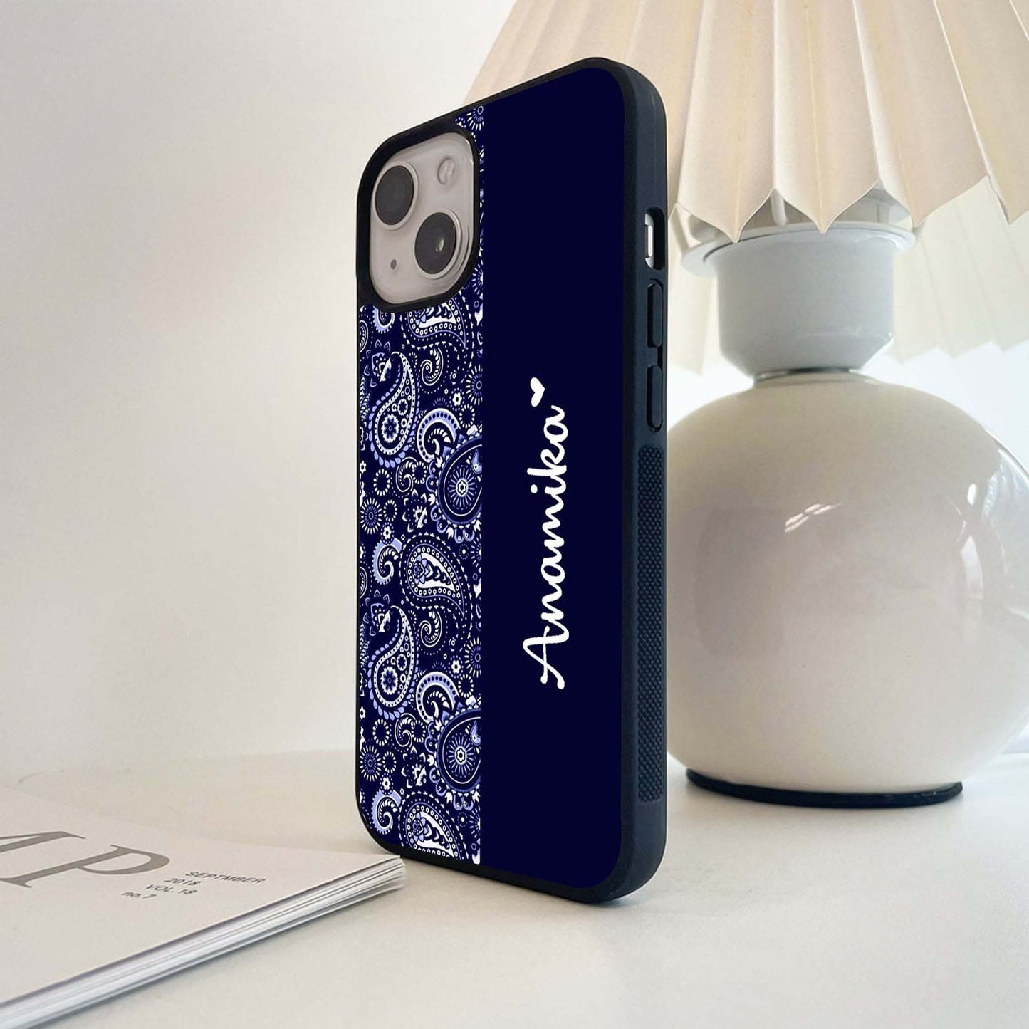 Custom Name Mandala Pattern Glass Case