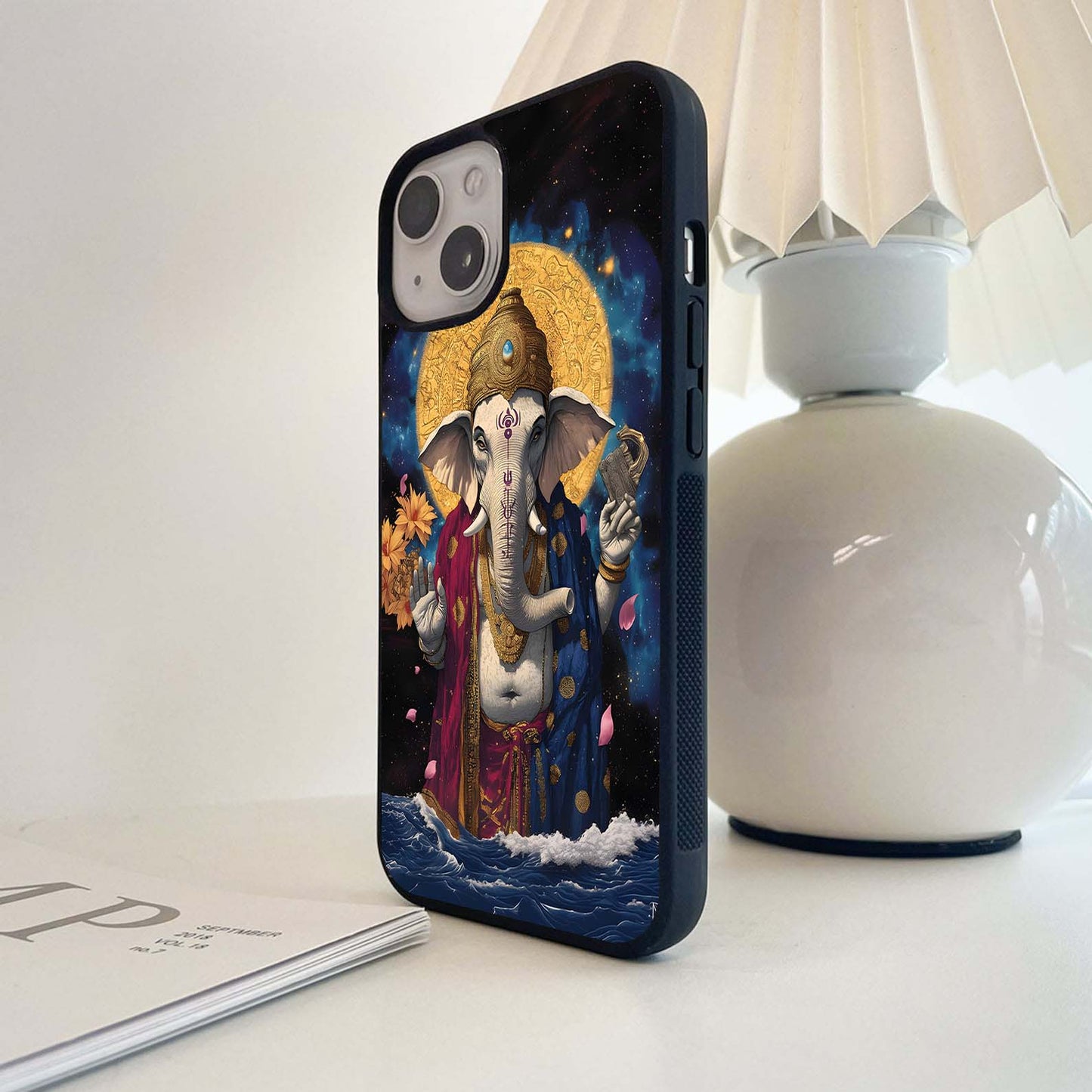 Celestial Ganesha Aura Glass Case