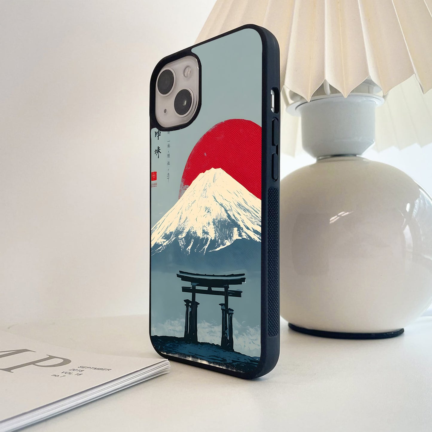 Crimson Fuji Dawn Glass Case