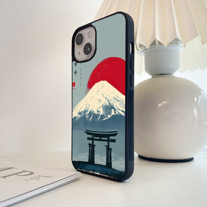 Crimson Fuji Dawn Glass Case