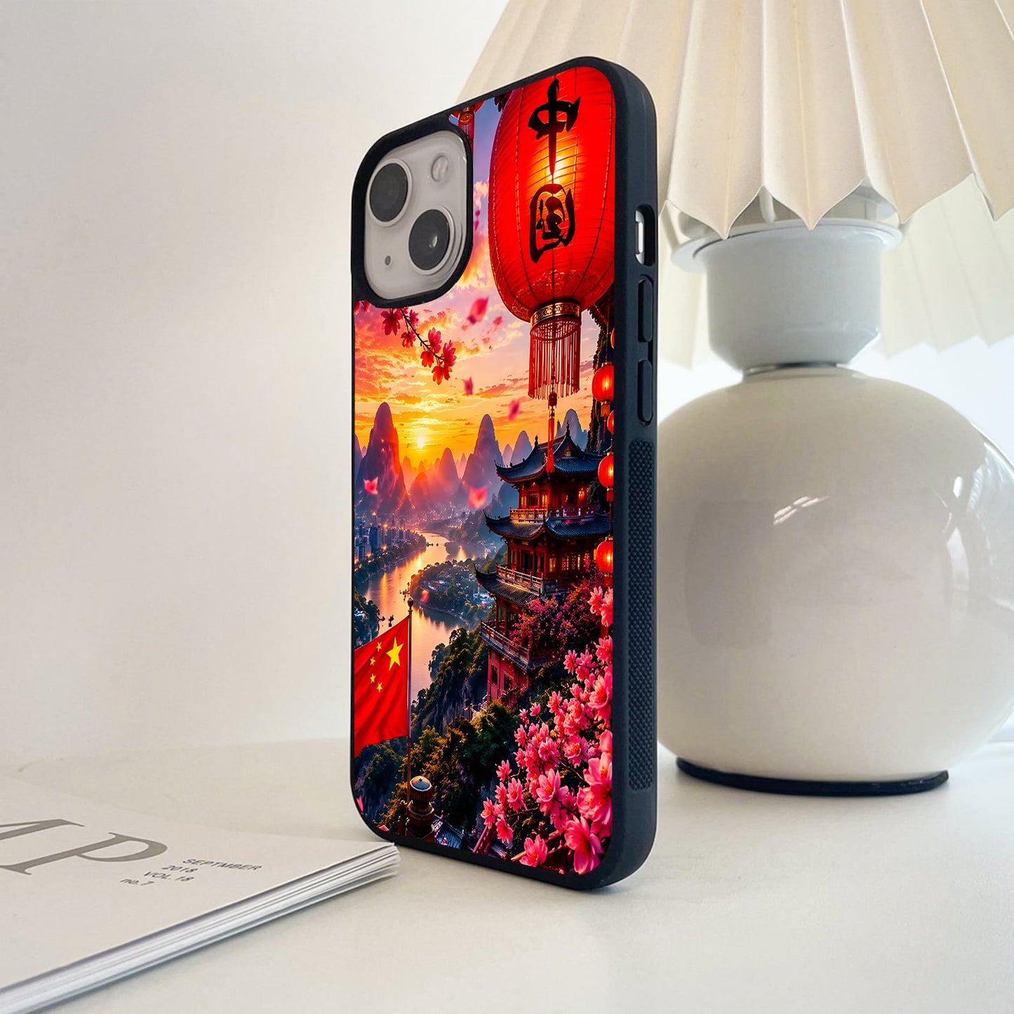 Crimson Lantern Paradise Glass Case
