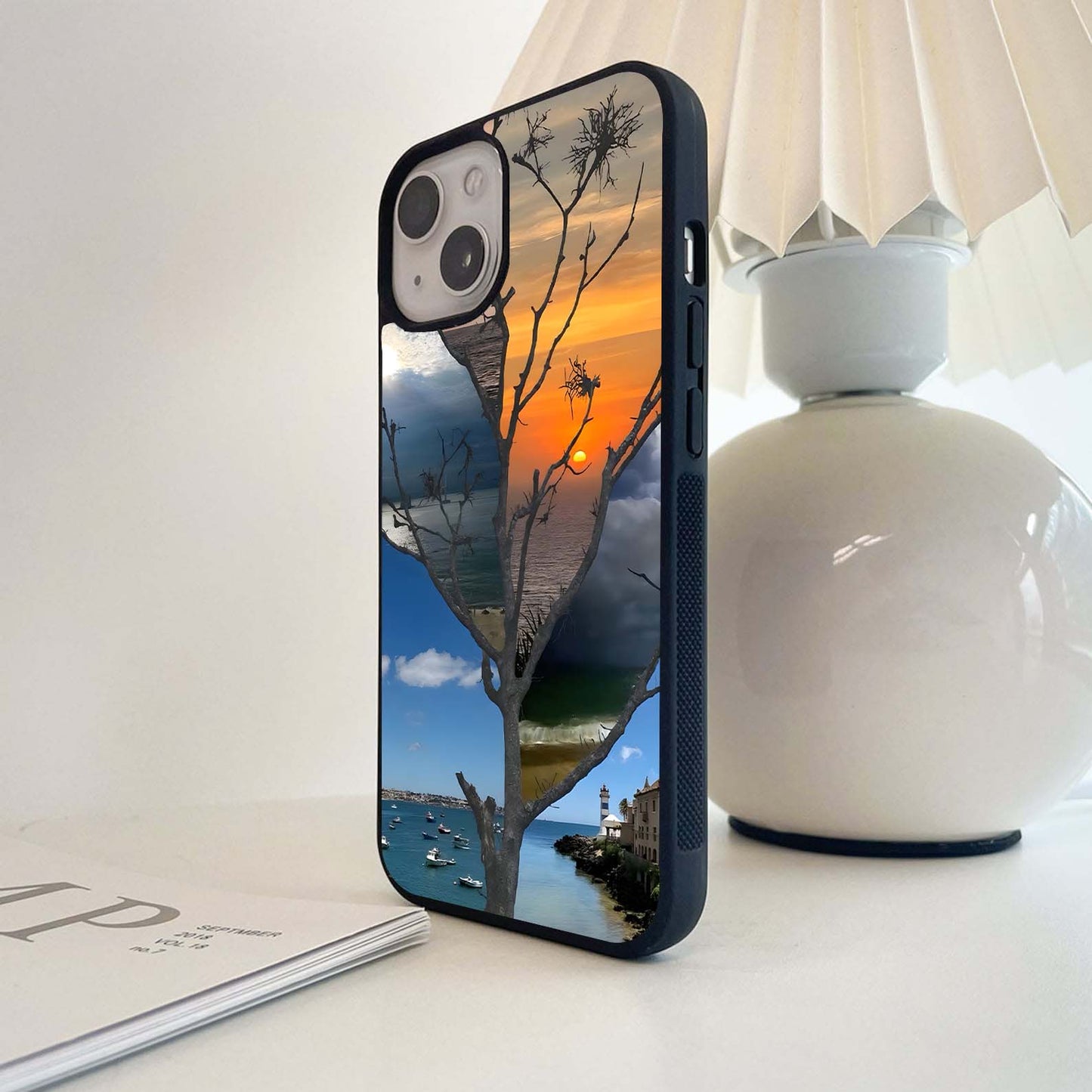 Sunset Tree Reflections Glass Case