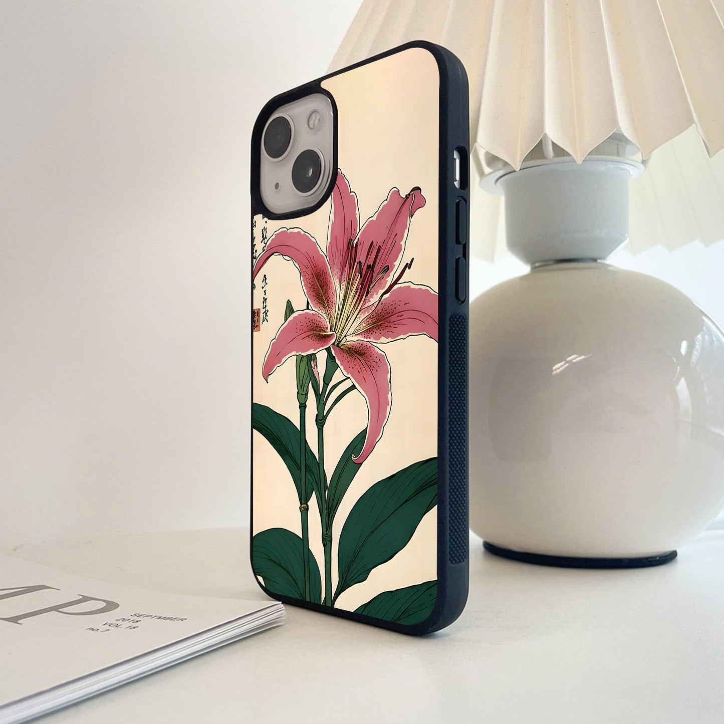 Elegant Lily Blossom Glass Case
