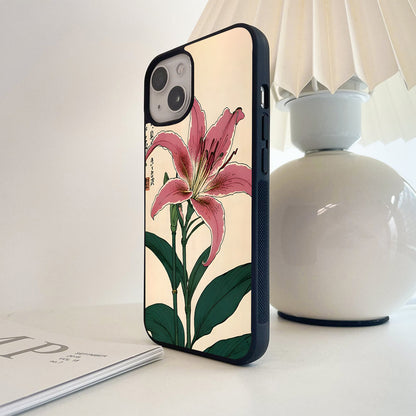Elegant Lily Blossom Glass Case