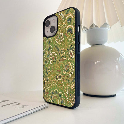 Sage Floral Symphony Glass Case