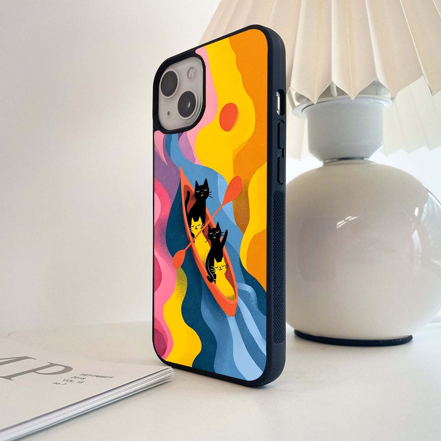 Dream River Cat Glass Case