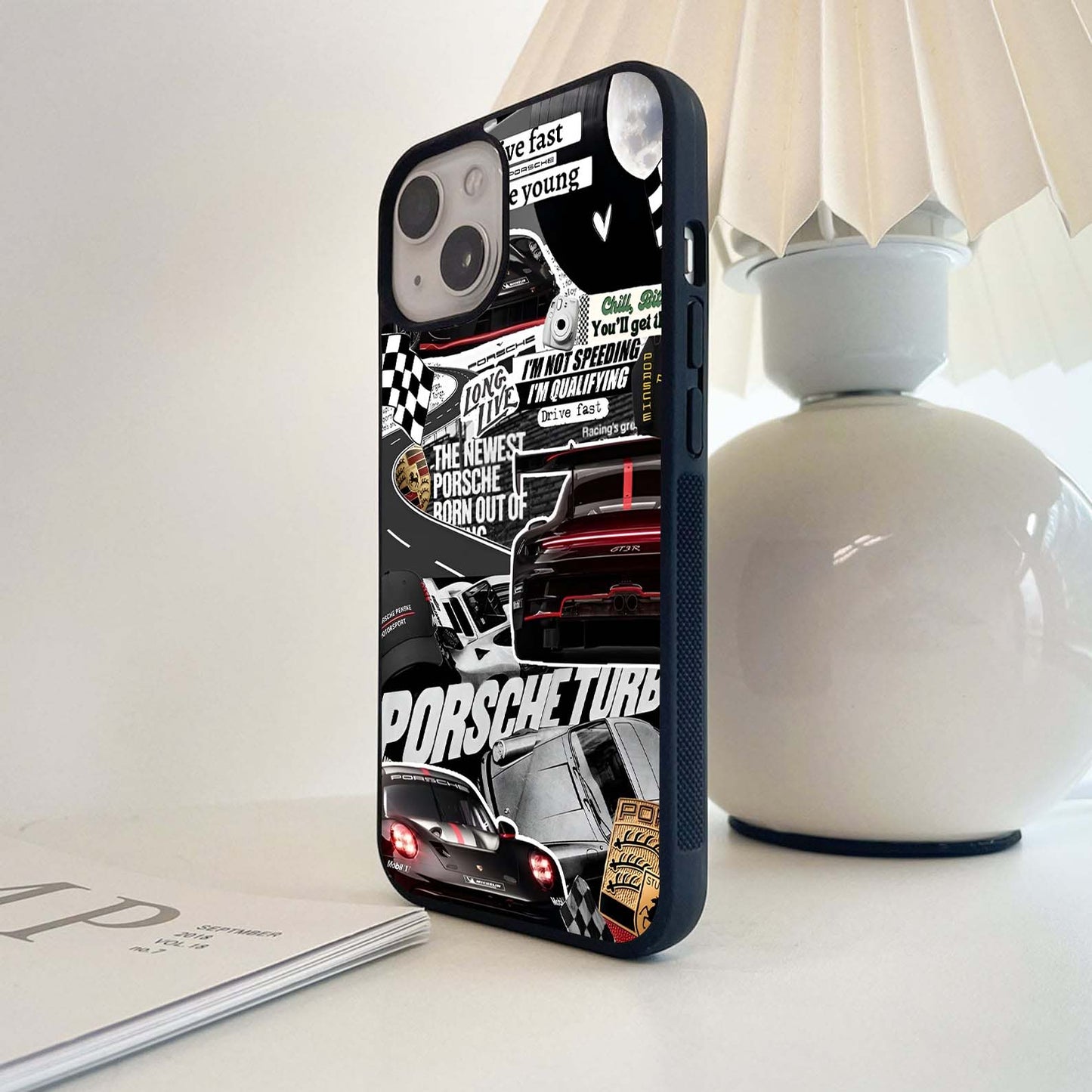 Porsche Racing Collage Glass Case