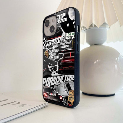 Porsche Racing Collage Glass Case