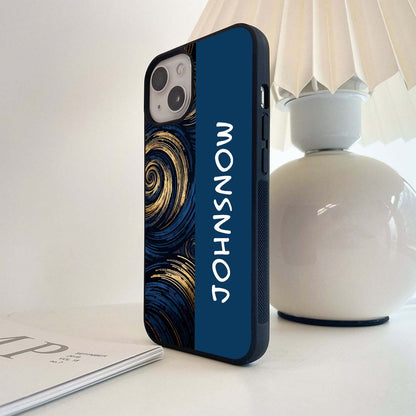 Custom Name Starry Night Flower Glass Case
