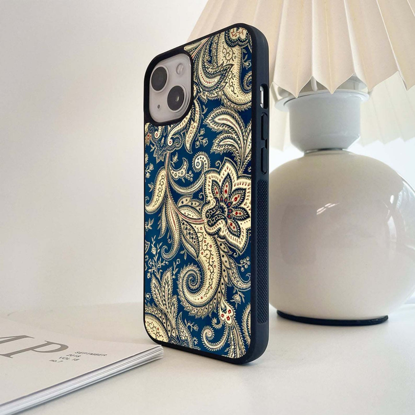 Indigo Paisley Royale Glass Case