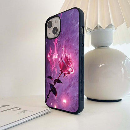 Ethereal Rose Flame Glass Case