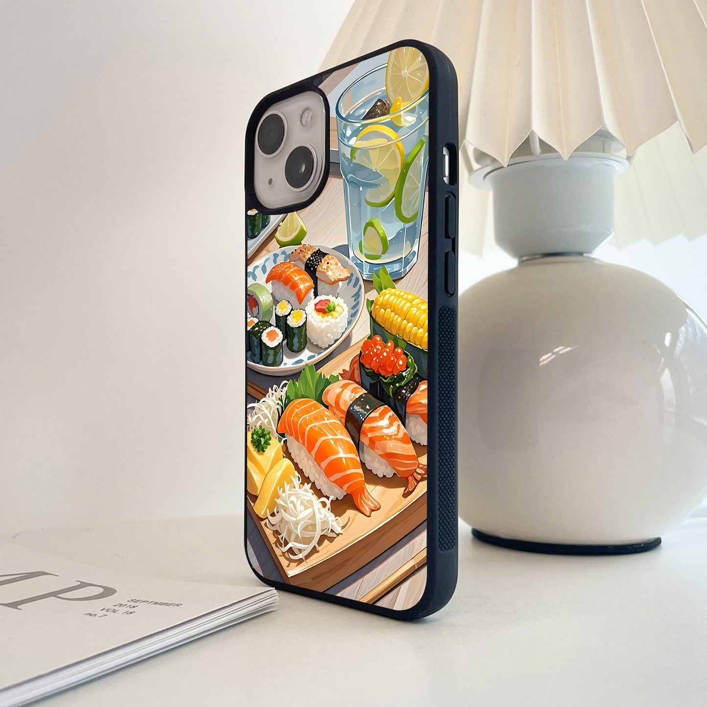 Gourmet Sushi Feast Glass Case