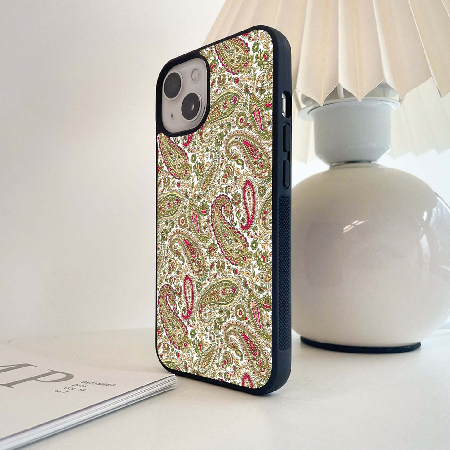 Vintage Paisley Meadow Glass Case