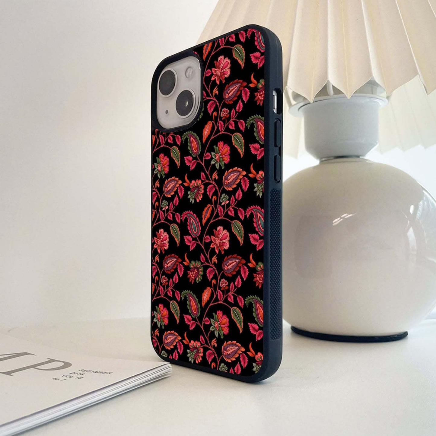 Midnight Floral Whimsy Glass Case