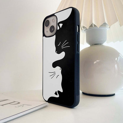 Yin Yang Cat Glass Case