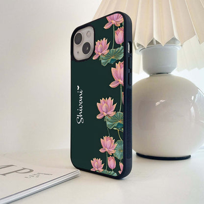 Lotus Bloom Serenity Custom Name Glass Case