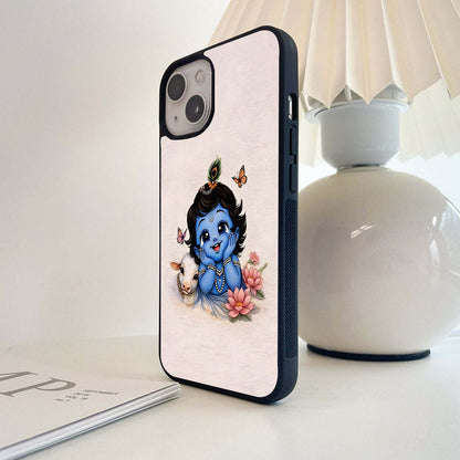 Krishna Cow Cuddle Glass Case