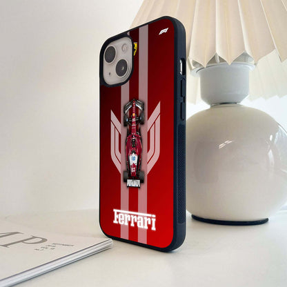 Red Ferrari F1 Vertical Glass Case