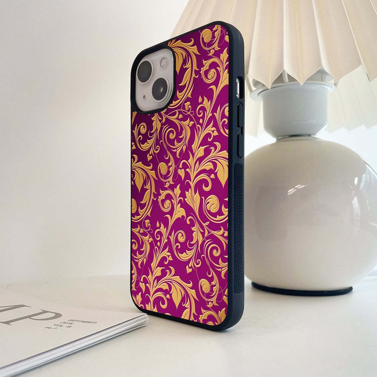 Velvet Gold Flourish Glass Case