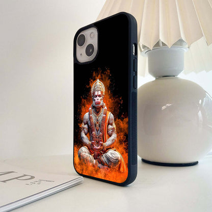 Flame Aura Hanuman Glass Case
