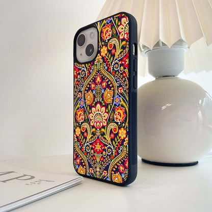 Midnight Floral Tapestry Glass Case