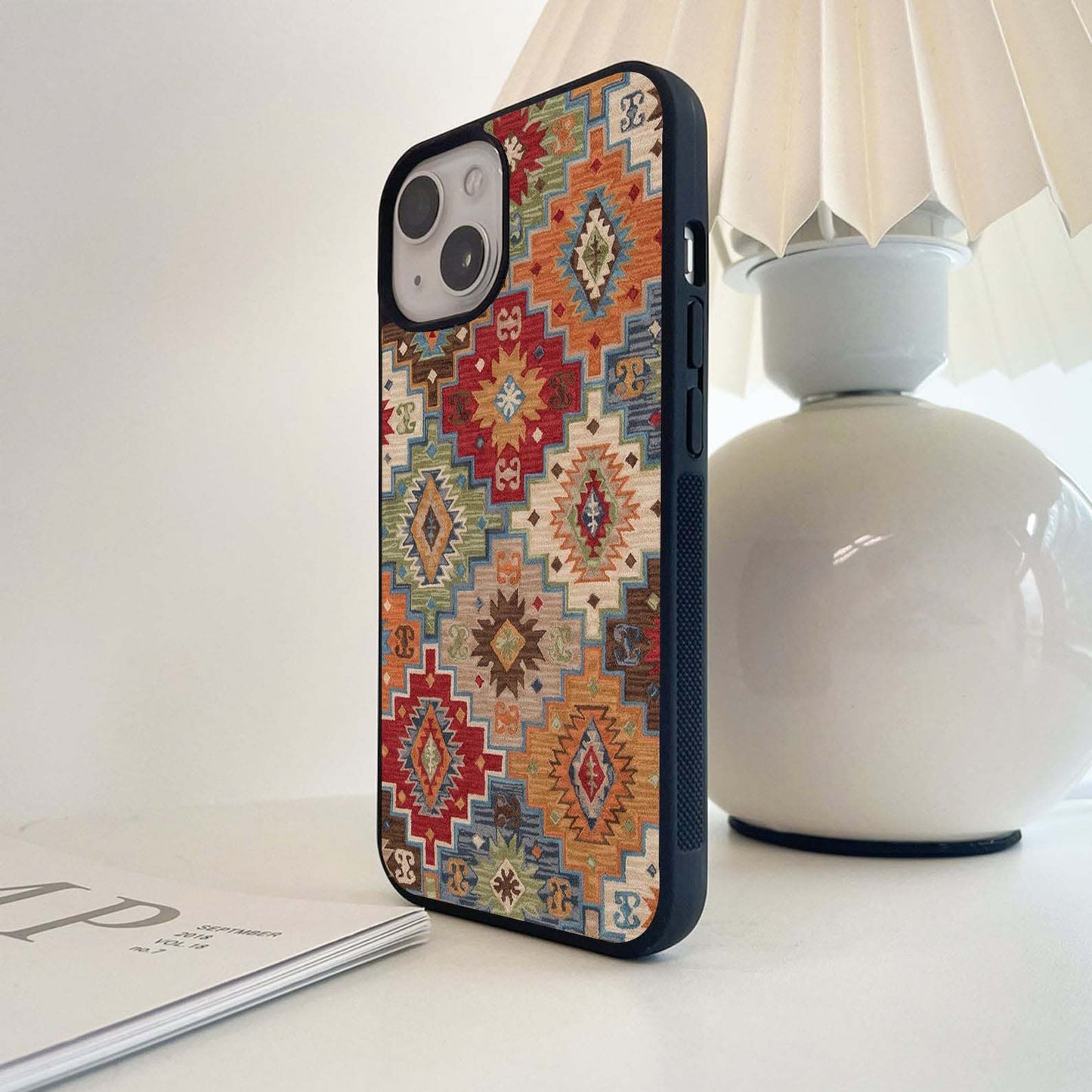 Colorful Rug Pattern Glass Case