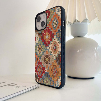 Colorful Rug Pattern Glass Case