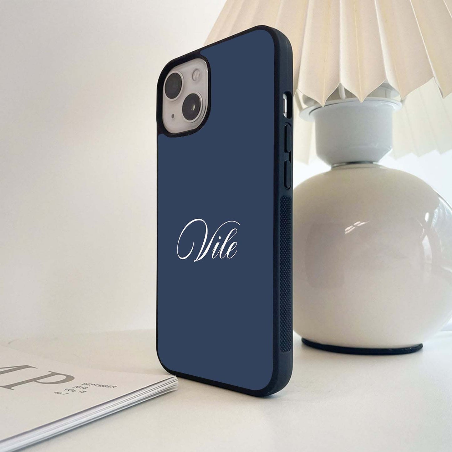 Blue Background Personalized Custom Name Glass Case