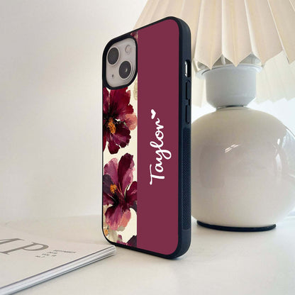 Custom Name Velvet Petal Dream Glass Case