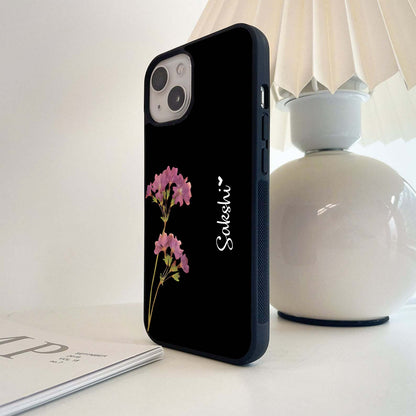 Riching Lavender Flower Custom Name Glass Case