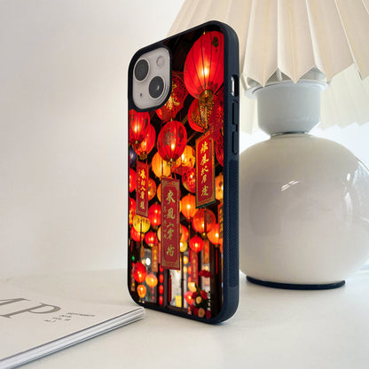 Scarlet Lantern Wishes Glass Case