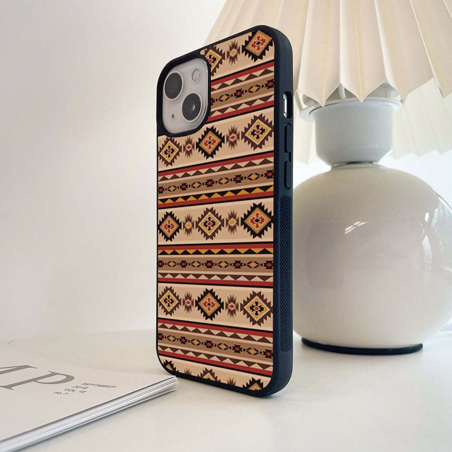 Ethnic Print Pattern Glass Case