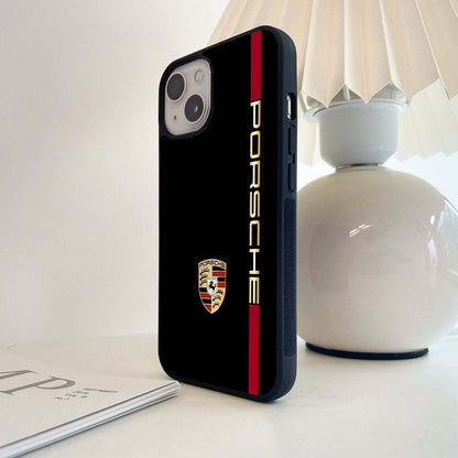 Black Minimal Porsche Glass Case
