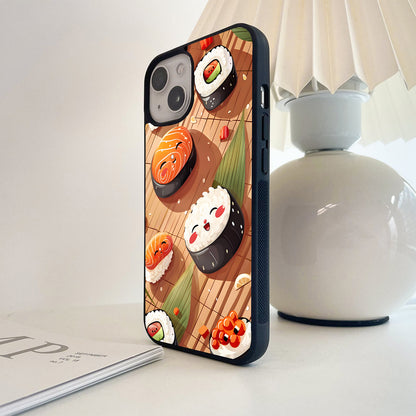 Smiling Sushi Delight Glass Case