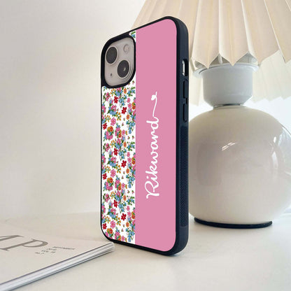 Custom Name Vintage Floral Glass Case