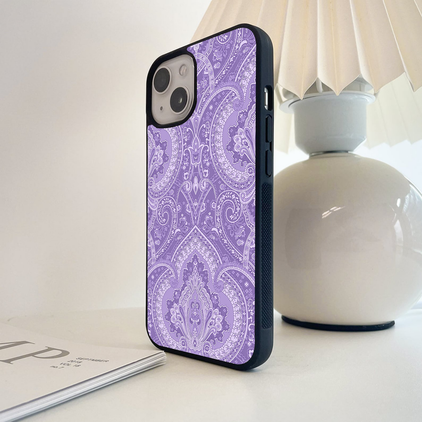 Lavender Ethnic Pattern Glass Case
