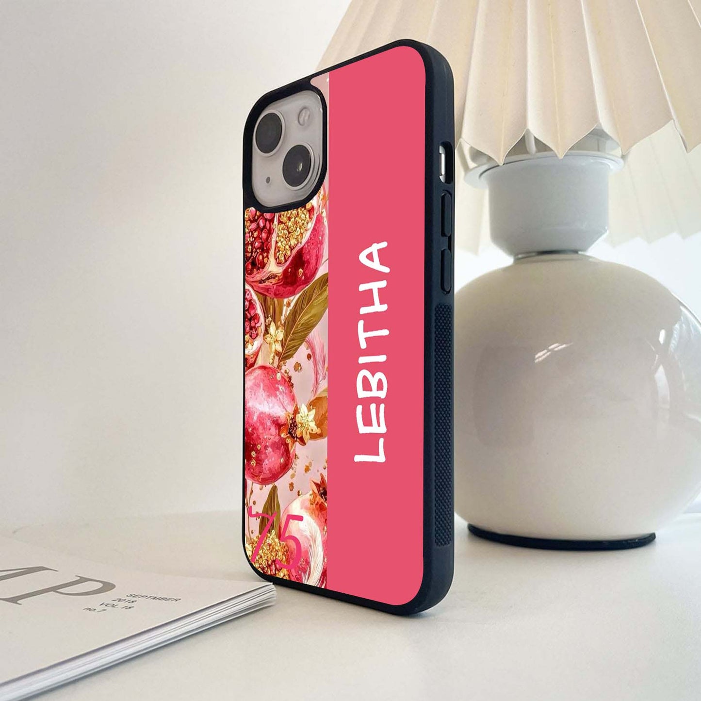 Custom Name Pomegranate Spark Glass Case