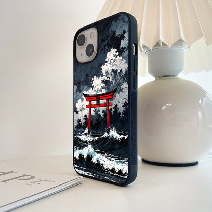 Stormy Torii Gate Glass Case