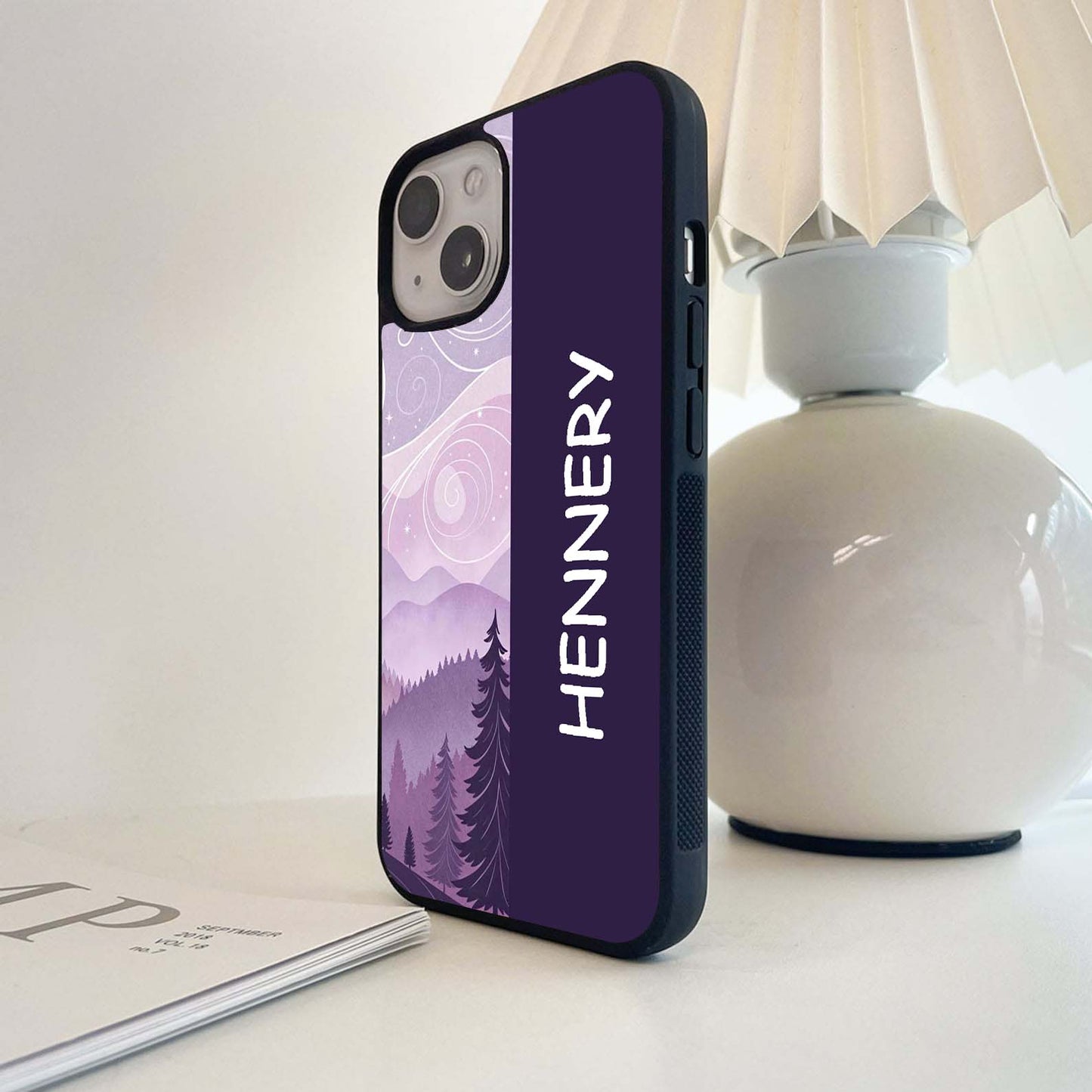 Purple Art Custom Name Glass Case