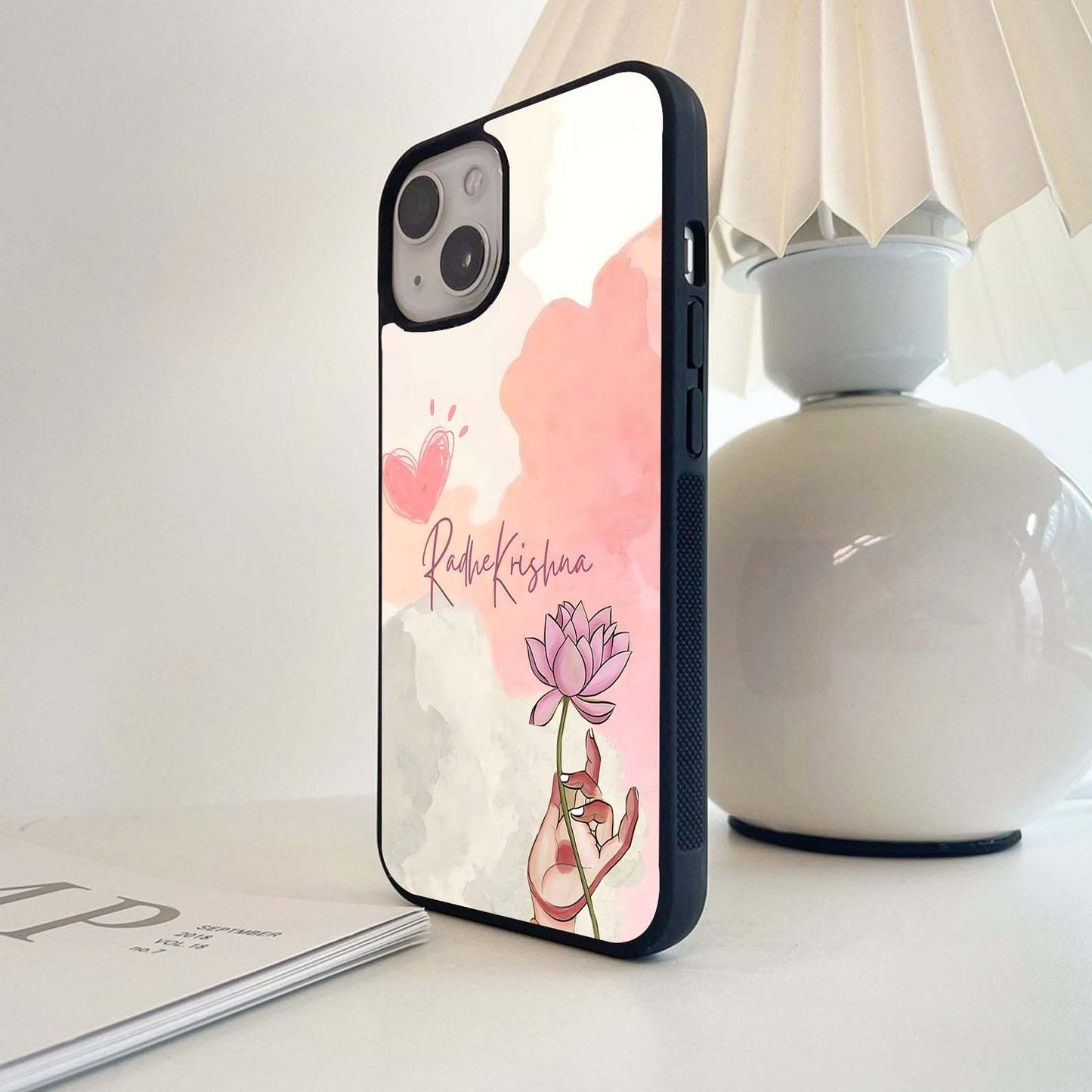 Krishna Lotus Dreams Glass Case