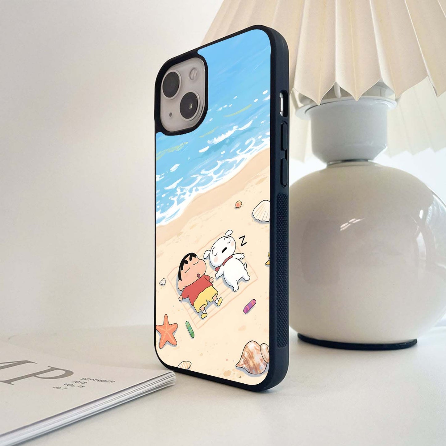 Shinchan Beach Nap Glass Case