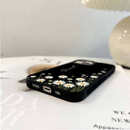 Daisy Cascade Custom Name Glass Case
