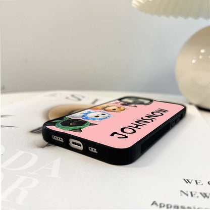 Custom Name Cute Cats Glass Case