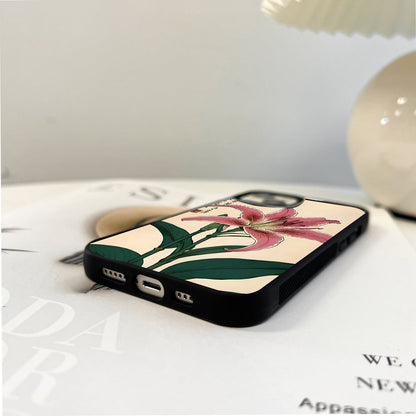 Elegant Lily Blossom Glass Case